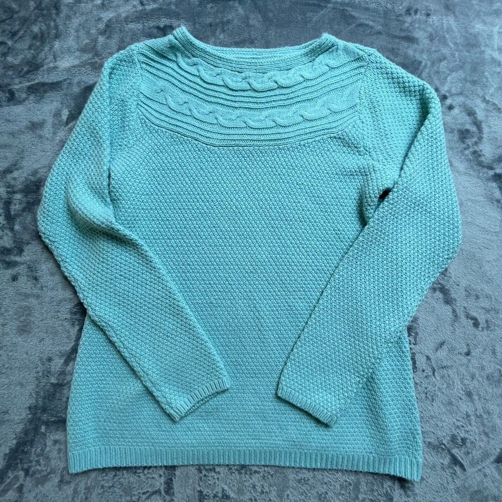 Croft & Barrow Sweater Womens Small Seafoam Green Knit Shirt Grandmacore Granny